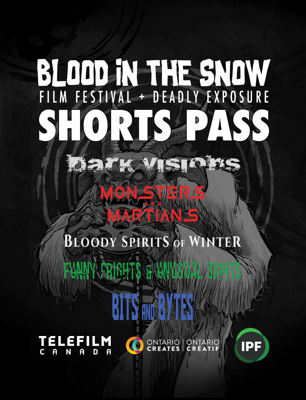 BITS 2026 Short Film Pass — Dark Visions, Monsters and Martians, BITS and Bytes, Funny Frights and Unusual Sights, Bloody Spirits of Winter